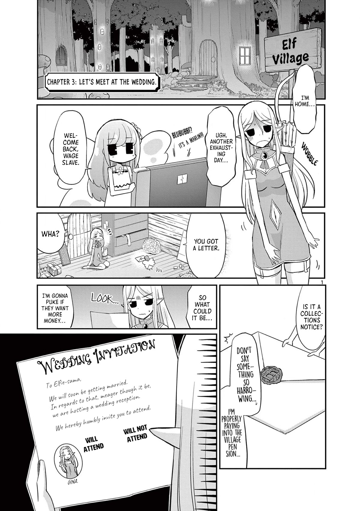 ELKON! ~The Lonely Elf's Marriage Hunting Diary~ Chapter 3 page 1 - Chapter 3: Let's Meet at the Wedding.