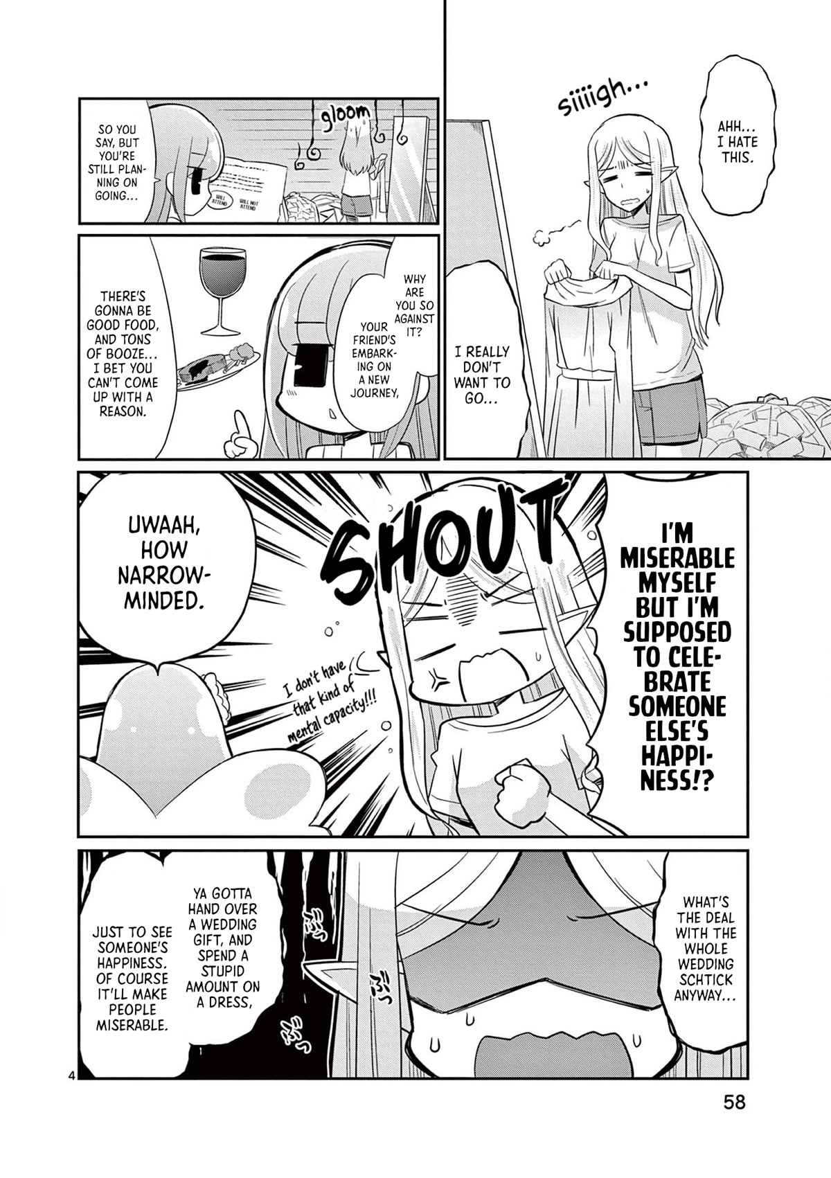 ELKON! ~The Lonely Elf's Marriage Hunting Diary~ Chapter 3 page 4 - Chapter 3: Let's Meet at the Wedding.