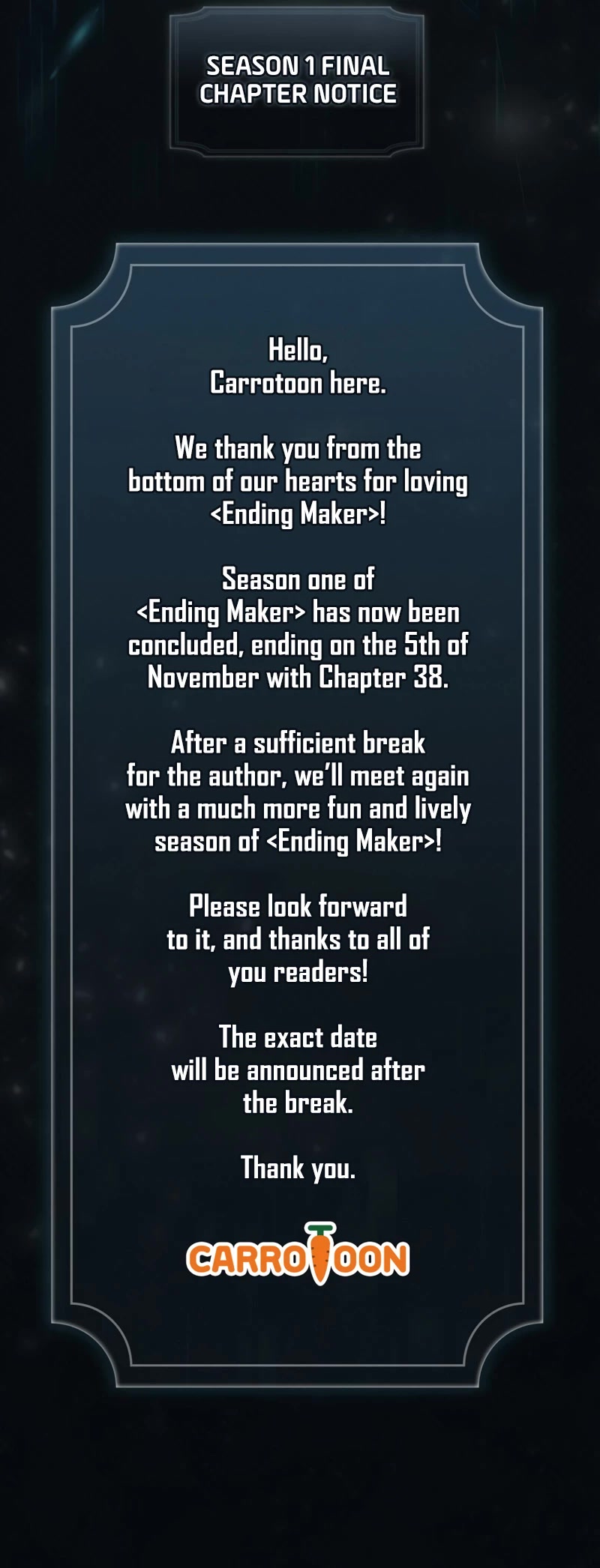 Ending Maker Chapter 38 page 55 - Chapter 38: Season 1 END