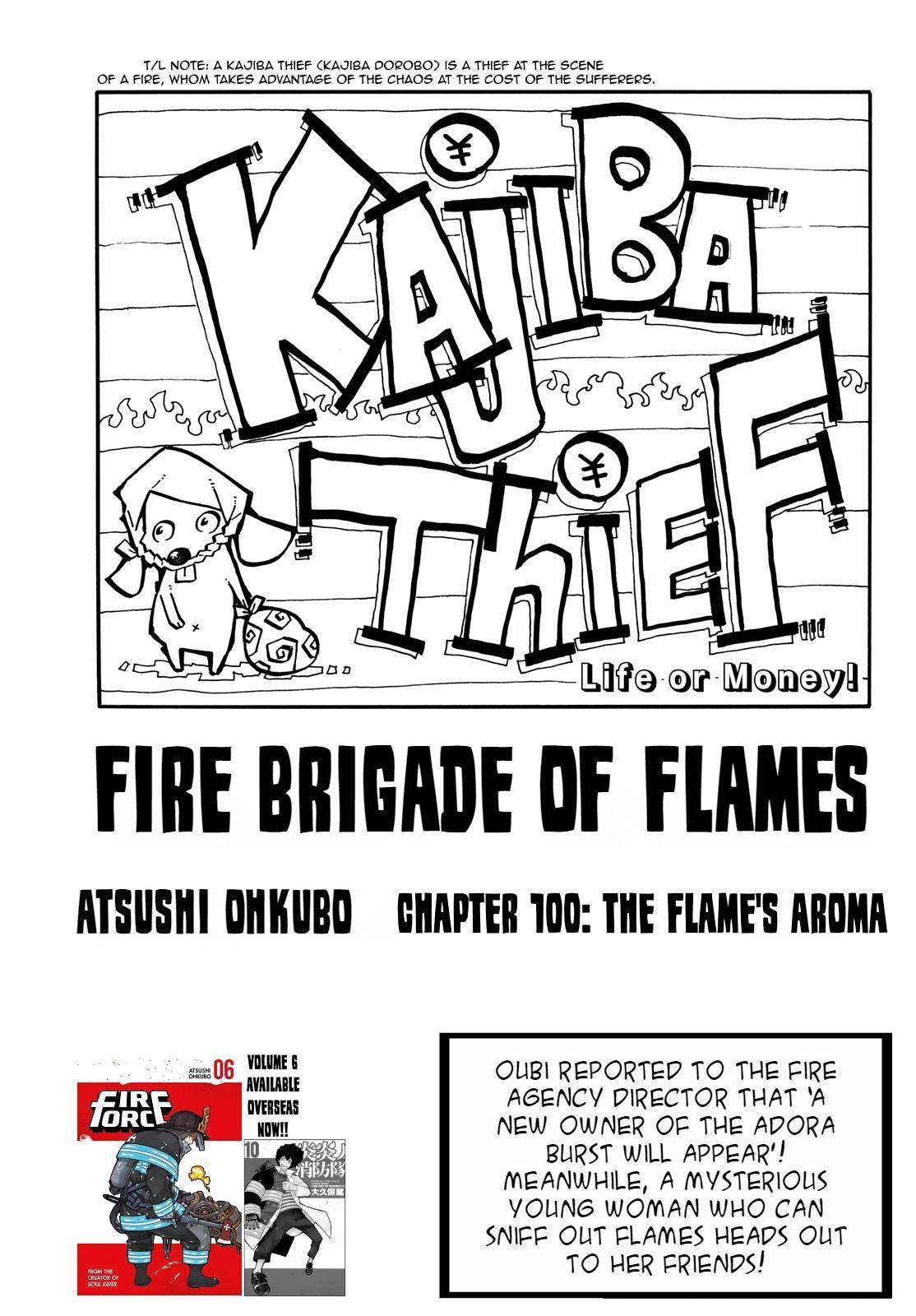 Enen no Shouboutai Chapter 100 page 1 - Chapter 100: The Flame's Aroma