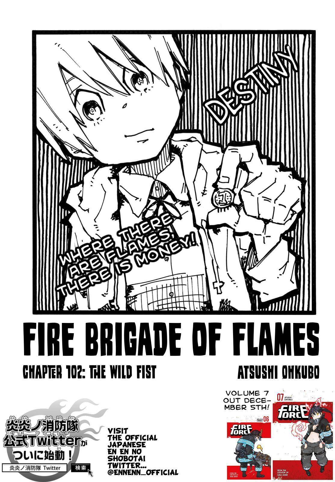 Enen no Shouboutai Chapter 102 page 1 - Chapter 102: The Wild Fist
