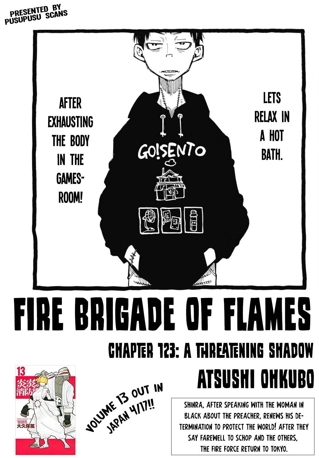 Enen no Shouboutai Chapter 123 page 1 - Chapter 123: A Threatening Shadow