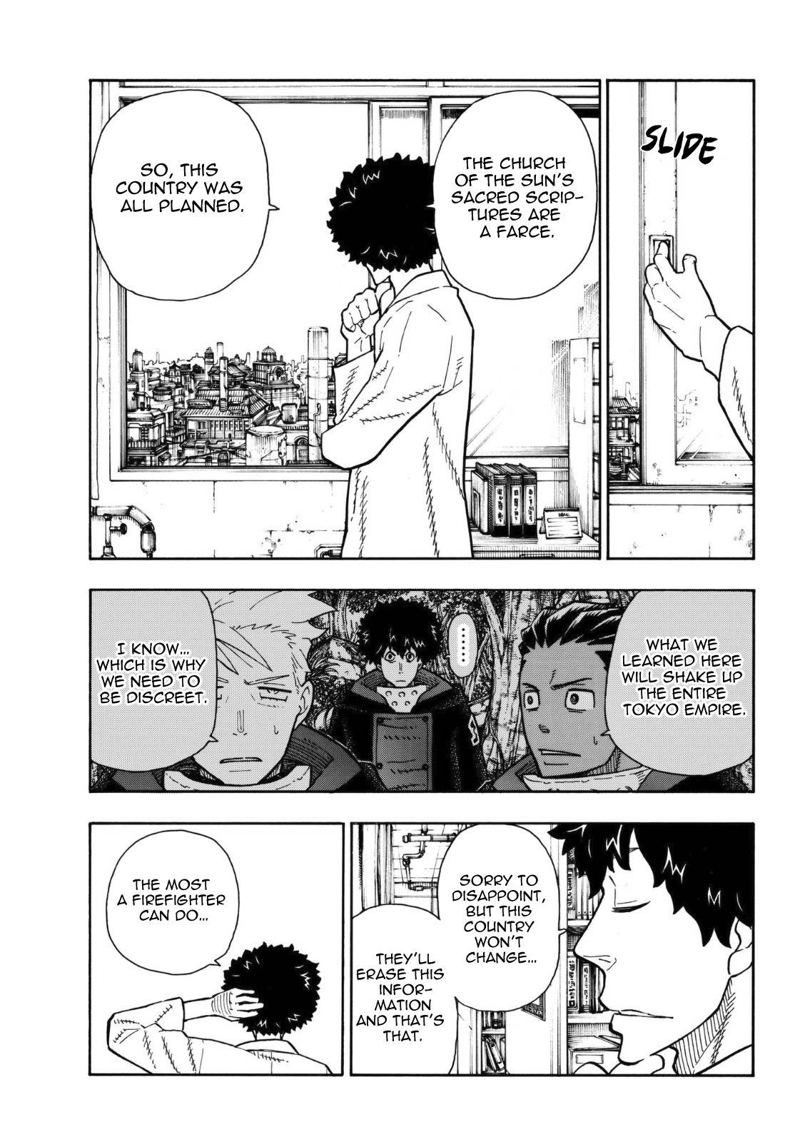 Enen no Shouboutai Chapter 123 page 16 - Chapter 123: A Threatening Shadow