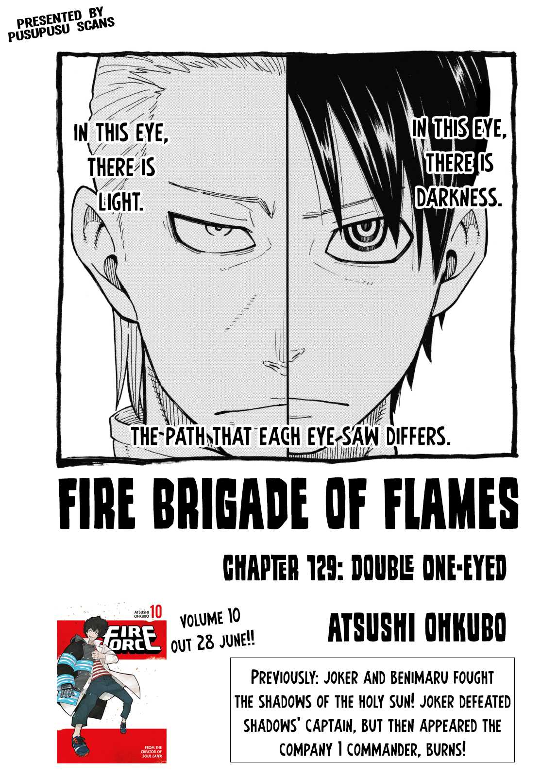 Enen no Shouboutai Chapter 129 page 1 - Chapter 129: Double One-Eyed