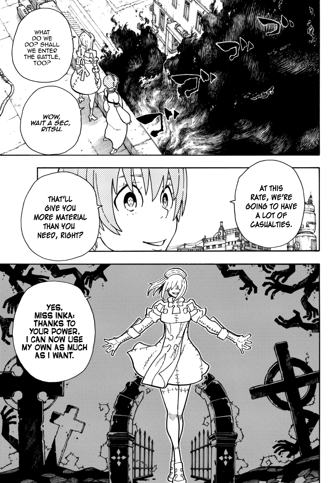Enen no Shouboutai Chapter 140 page 19 - Chapter 140: Catfight