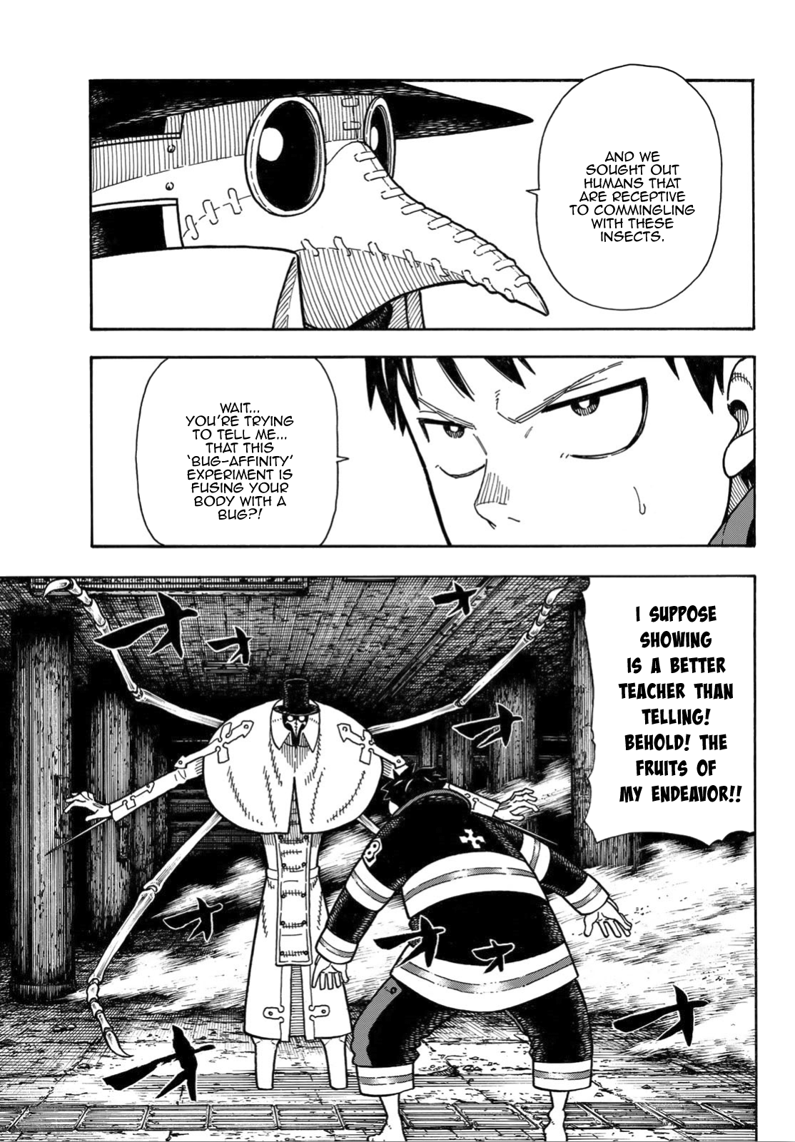 Enen no Shouboutai Chapter 160 page 14 - Chapter 160: Man and Bug, Combined Forces