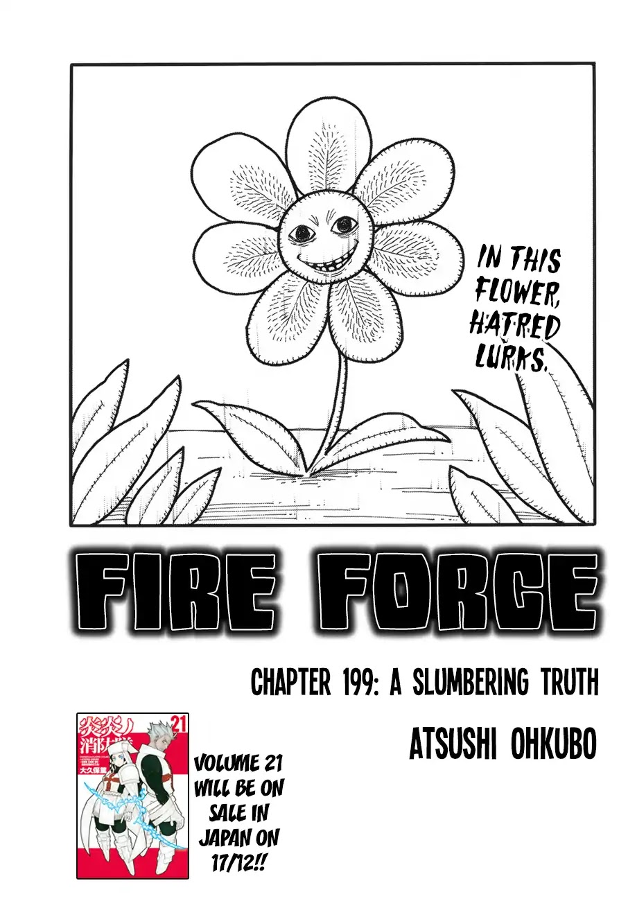 Enen no Shouboutai Chapter 199 page 1 - Chapter 199: A Slumbering Truth