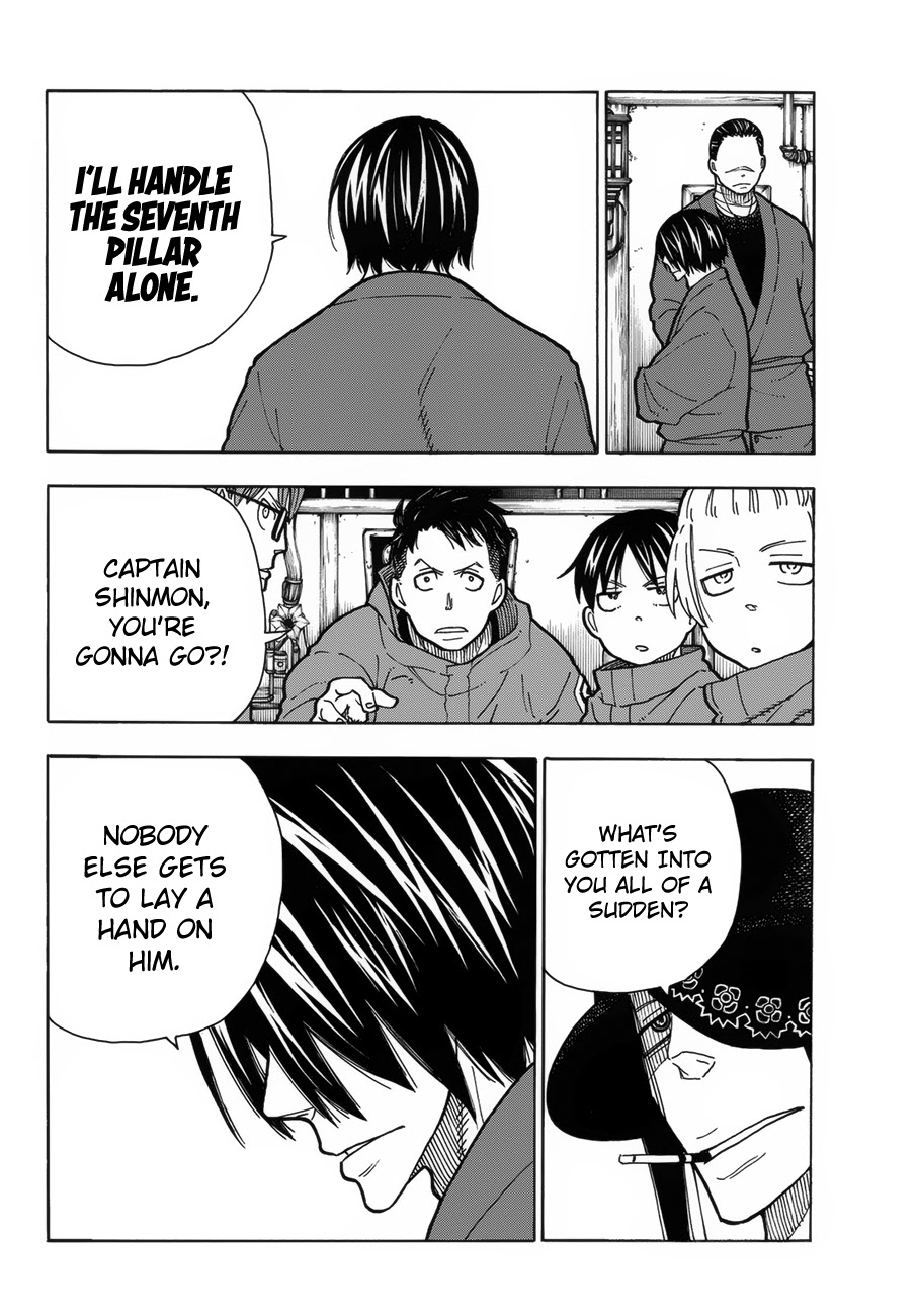 Enen no Shouboutai Chapter 223 page 12 - Chapter 223: The Roughneck Departs