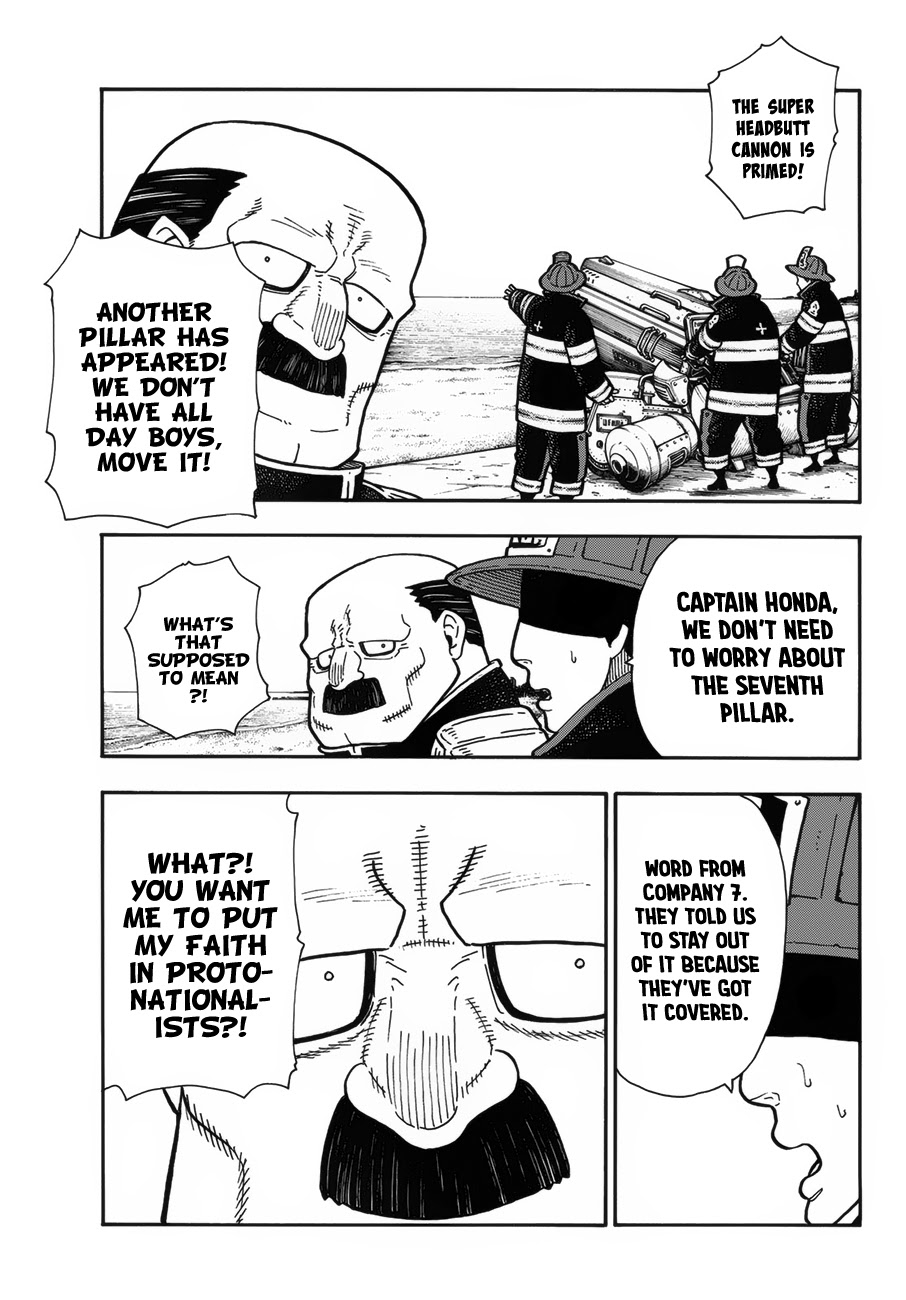 Enen no Shouboutai Chapter 223 page 15 - Chapter 223: The Roughneck Departs