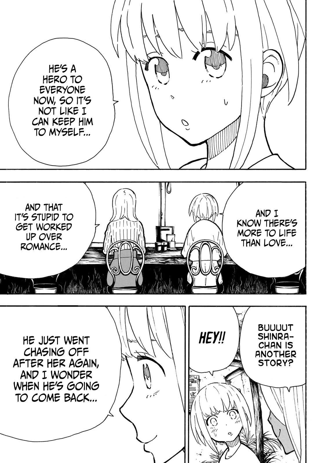Enen no Shouboutai Chapter 303 page 13 - Chapter 303: A World Without Spontaneous Human Combustion
