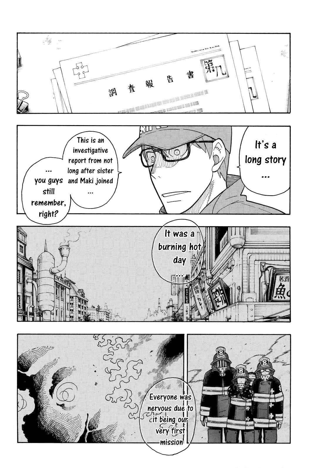 Enen no Shouboutai Chapter 38 page 12 - Chapter 38: The Whereabouts of the White-Hoods