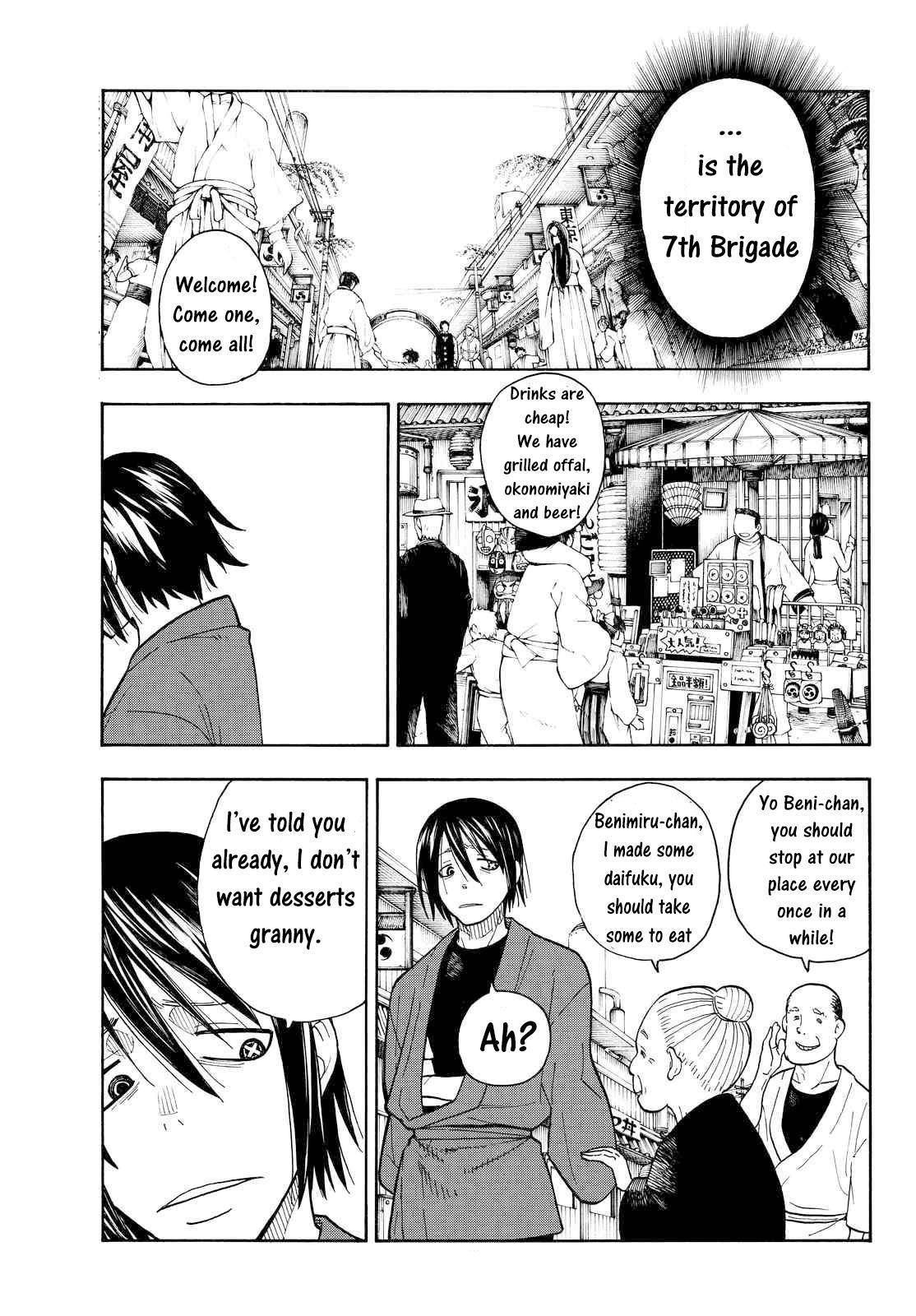 Enen no Shouboutai Chapter 38 page 15 - Chapter 38: The Whereabouts of the White-Hoods
