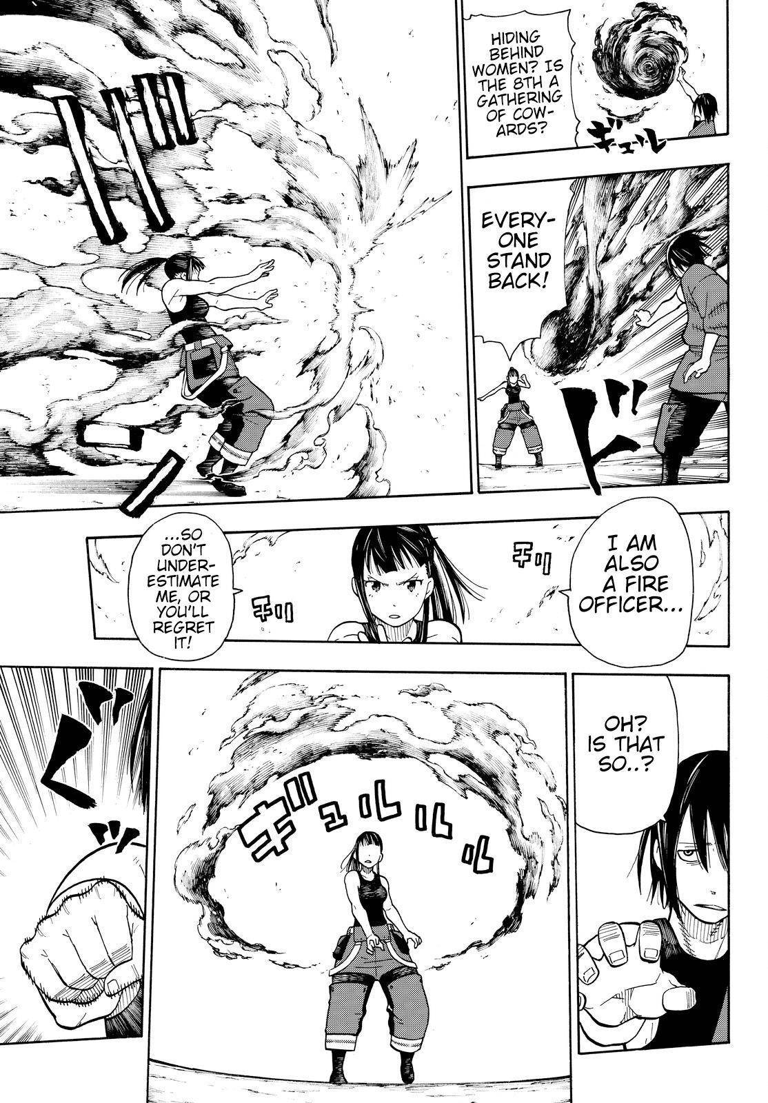 Enen no Shouboutai Chapter 41 page 13 - Chapter 41: The Fury of the Hybrid Type Fire Officer