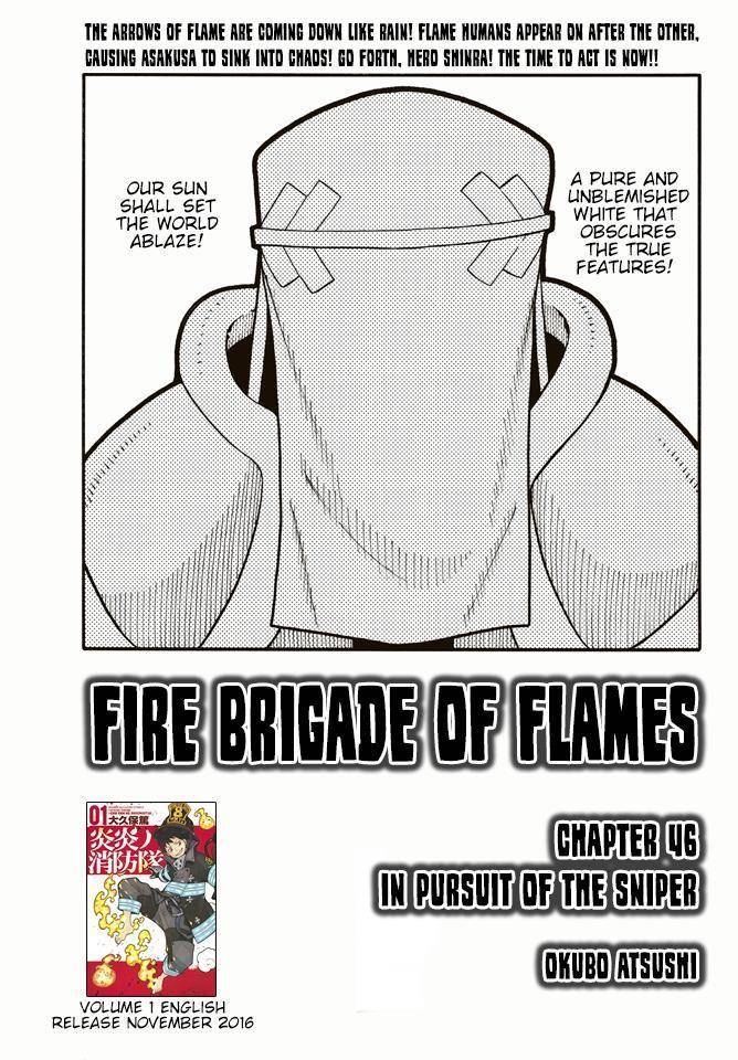 Enen no Shouboutai Chapter 46 page 1 - Chapter 46: In Pursuit of the Sniper