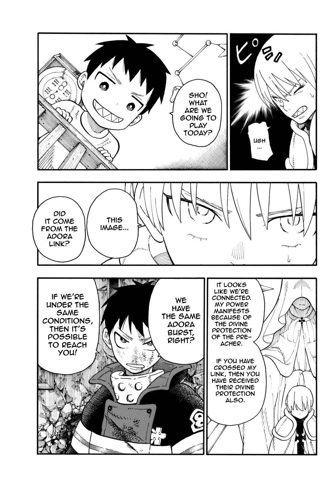 Enen no Shouboutai Chapter 82 page 11 - Chapter 82: The Preacher's Divine Protection