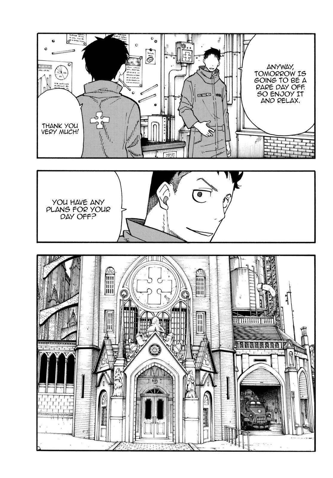 Enen no Shouboutai Chapter 92 page 6 - Chapter 92: The Lieutenant's Transformation Project