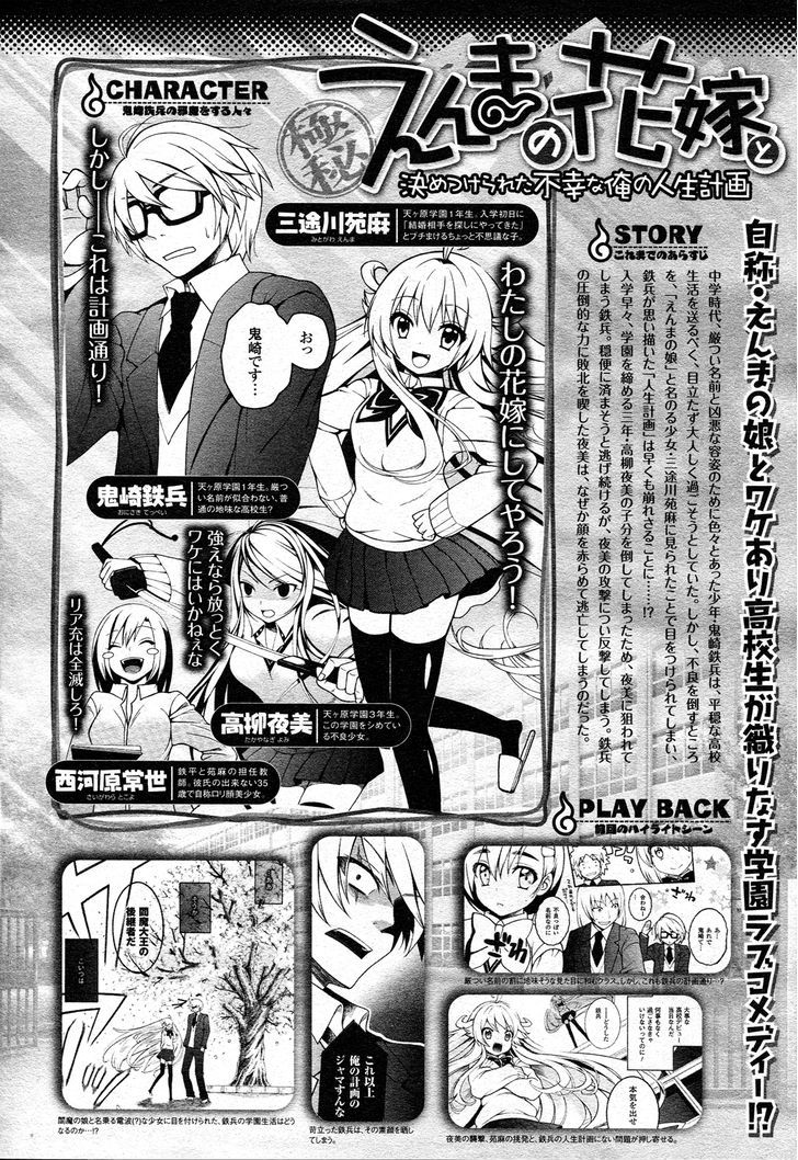 Enma no Hanayome to Kimetsukerareta Fukou na Ore no Jinsei Keikaku Chapter 2 page 2 - Chapter 2 : Childhood Friend, Student Body President, and Mitogawa Enma