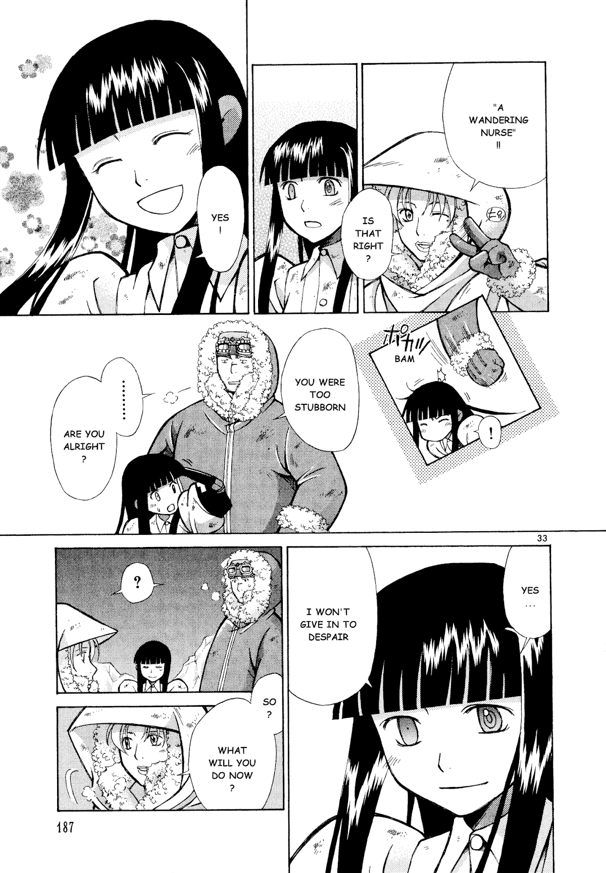 Ergo Proxy: Centzon Hitchers and Undertaker Chapter 10 page 34 - Chapter 10: The New World And The Ruby Coloured Shoe [END]