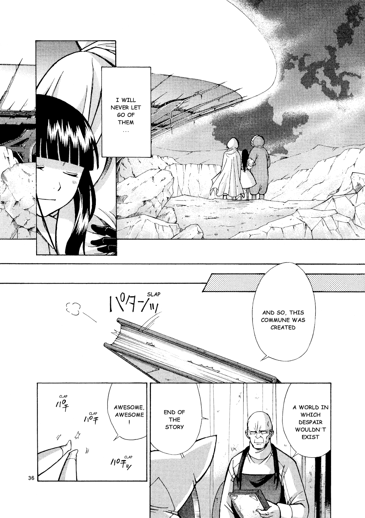 Ergo Proxy: Centzon Hitchers and Undertaker Chapter 10 page 37 - Chapter 10: The New World And The Ruby Coloured Shoe [END]