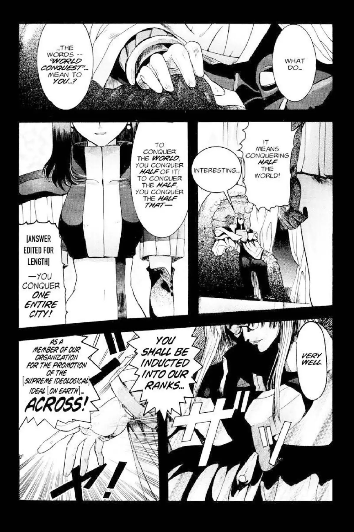 Excel Saga Chapter 1.3 page 1 - Vol.1 Mission 3: Today and Tomorrow for Encounters