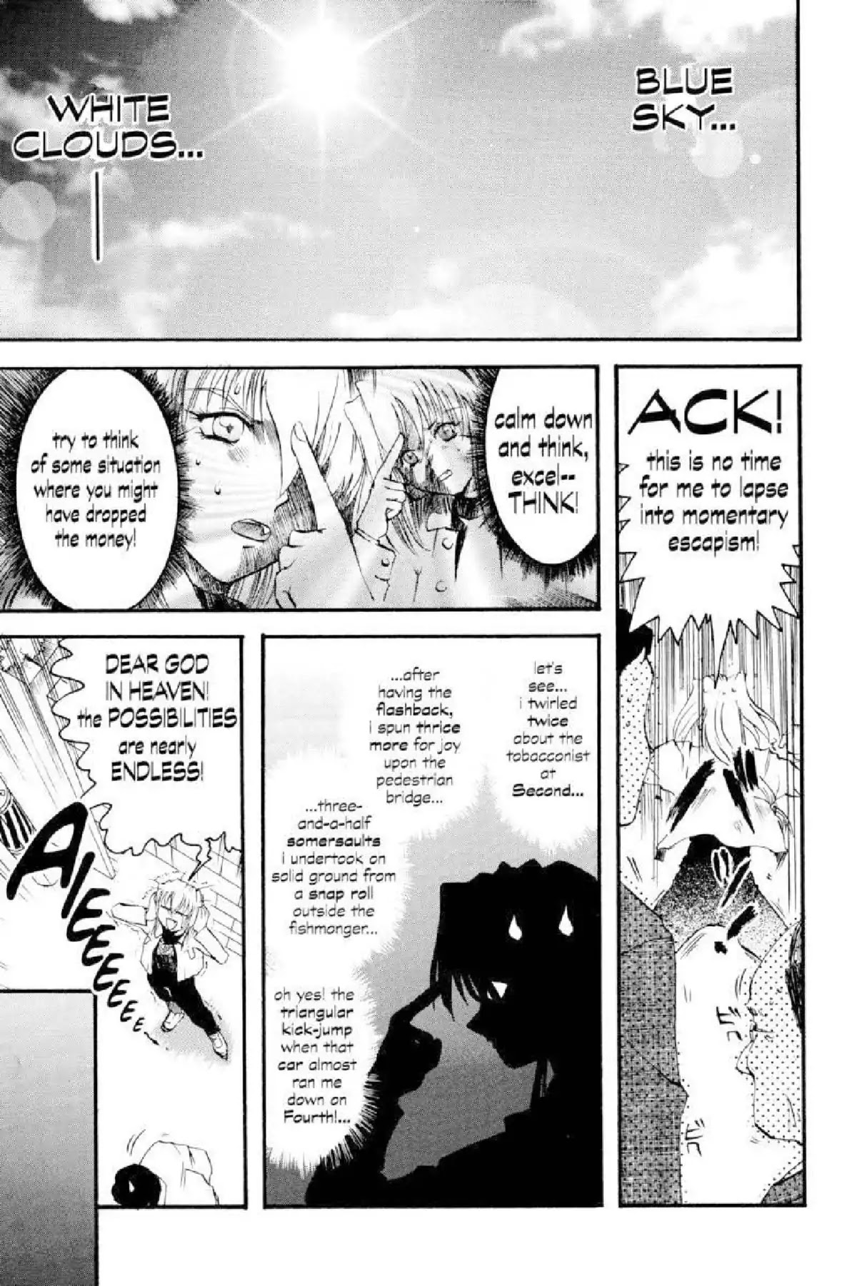 Excel Saga Chapter 1.6 page 15 - Vol.1 Mission 6: The ̶U̶̶n̶̶t̶̶r̶̶e̶̶a̶̶t̶̶a̶̶b̶̶l̶̶e̶ Unbeknownst Disease