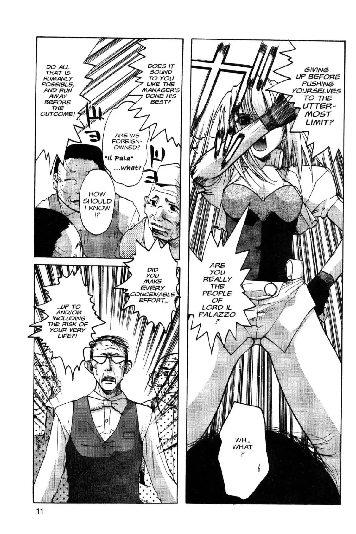 Excel Saga Chapter 10.1 page 11 - Vol.10 Mission 1: Sometimes Weak and Sometimes Fragile