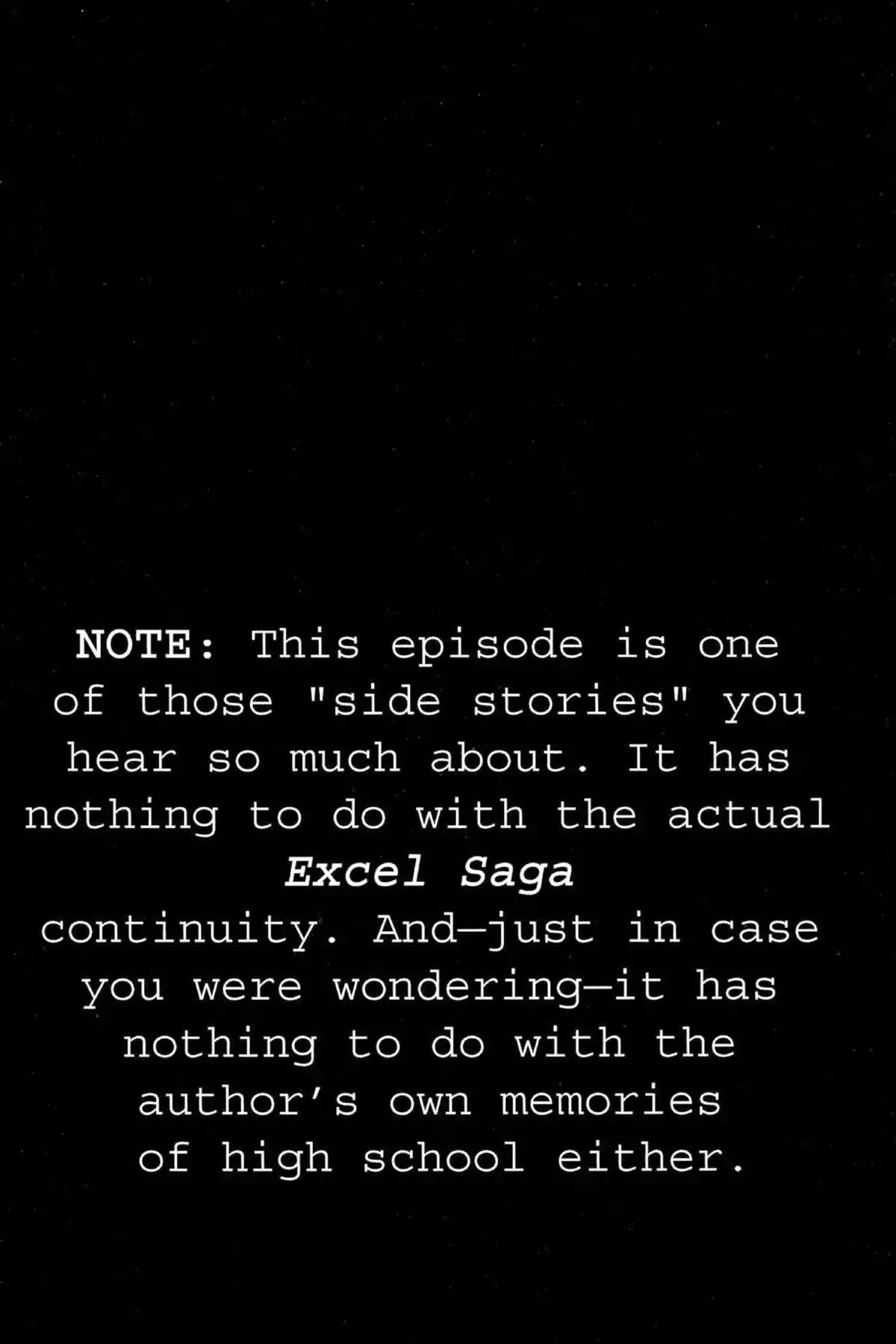 Excel Saga Chapter 10.5 page 26 - Vol.10 Mission 5: Even God Feels the Pain