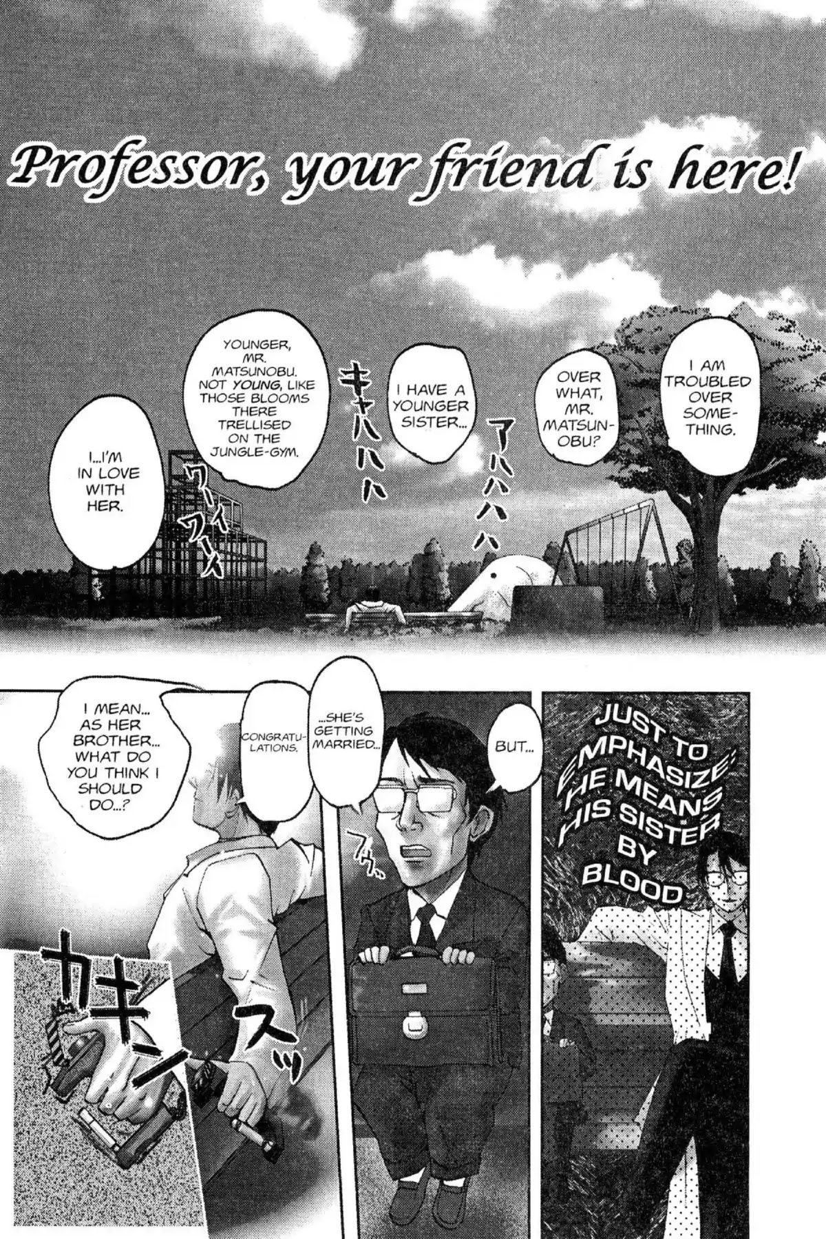 Excel Saga Chapter 12.8-8 page 1 - Vol.12 Professor, your friend is here!