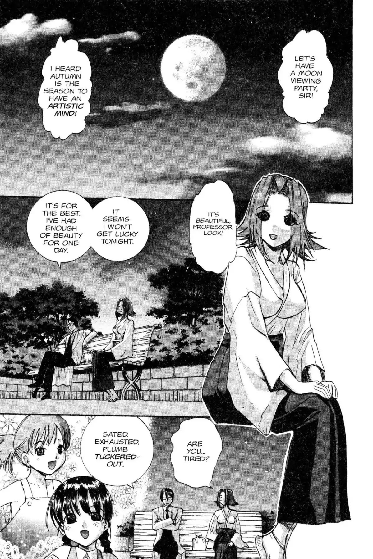 Excel Saga Chapter 12.8-9 page 3 - Vol.12 Professor, let's have a moon viewing party!