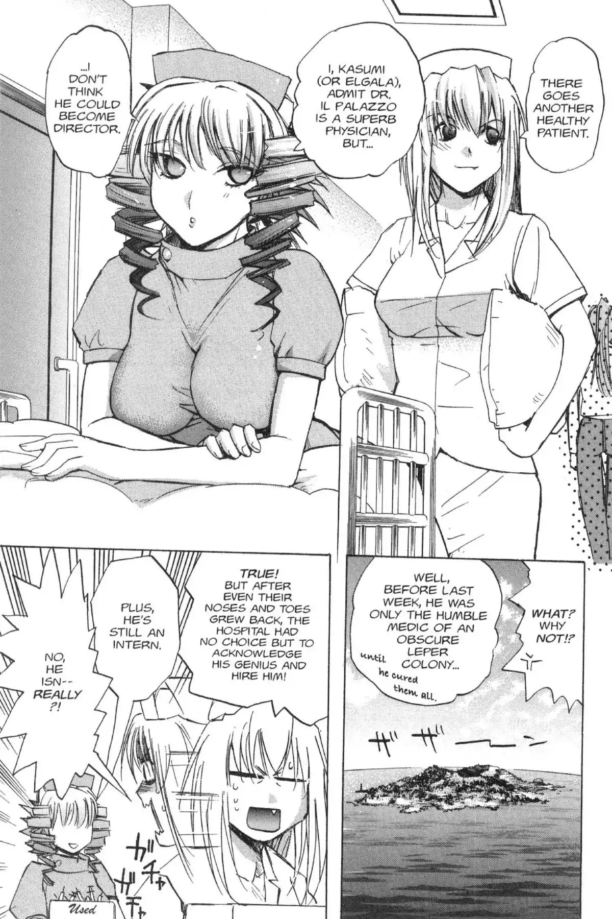 Excel Saga Chapter 13.6-5 page 9 - Vol.13 Outer Mission: Say Hello to the Outbreak from the Clinic of the Super Doctor B.J in White