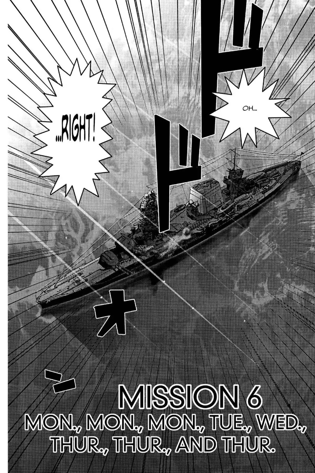 Excel Saga Chapter 14.6-5 page 4 - Vol.14 Outer Mission: Mon., Mon., Mon., Tue., Wed., Thur., Thur., And Thur.