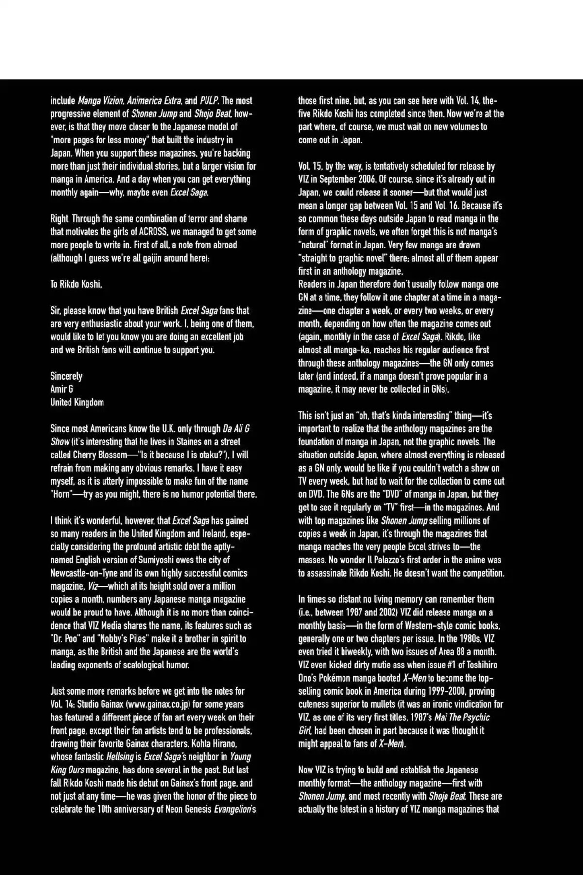 Excel Saga Chapter 14.6-6 page 14 - Vol.14 Oubliette (Excel Saga Bonus Section)