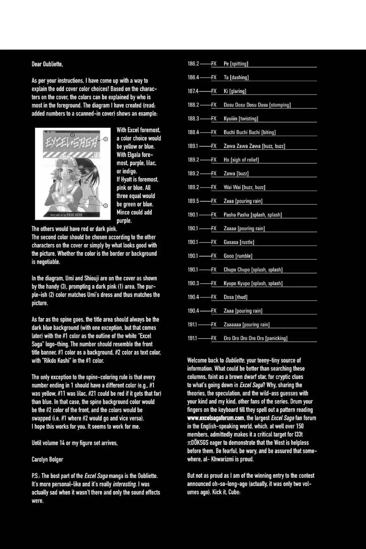 Excel Saga Chapter 15.6-5 page 12 - Vol.15 Oubliette: Excel Saga Bonus Section