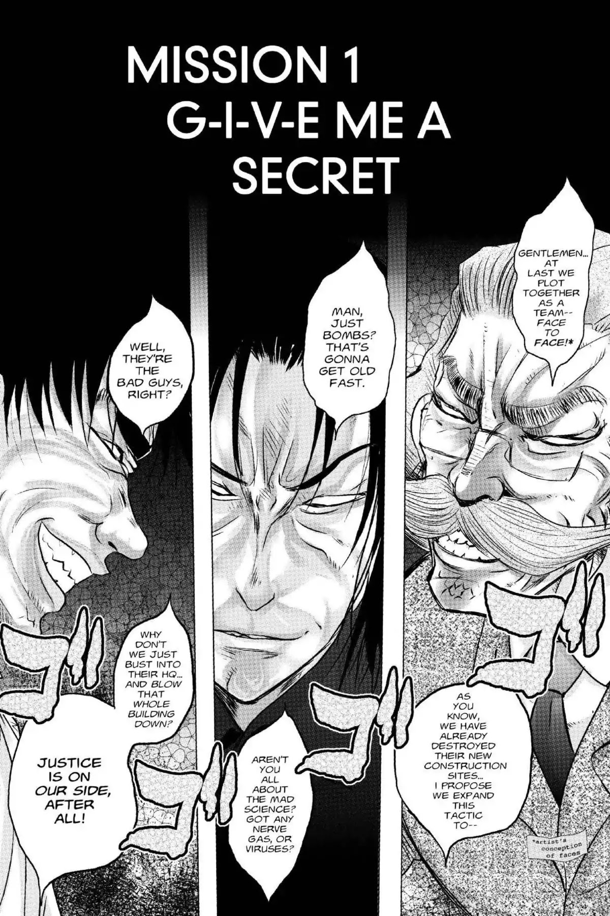 Excel Saga Chapter 18.1 page 5 - Vol.18 Mission 1: G-I-V-E Me a Secret