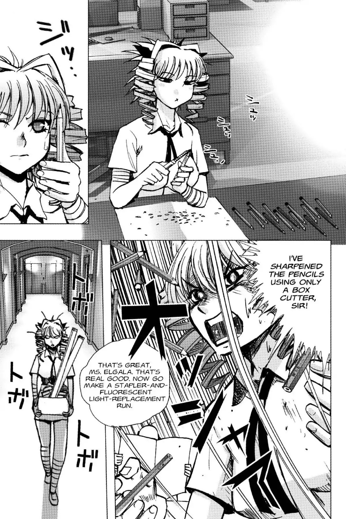 Excel Saga Chapter 18.4 page 23 - Vol.18 Mission 4: The Girl With Curly Hair By the Window