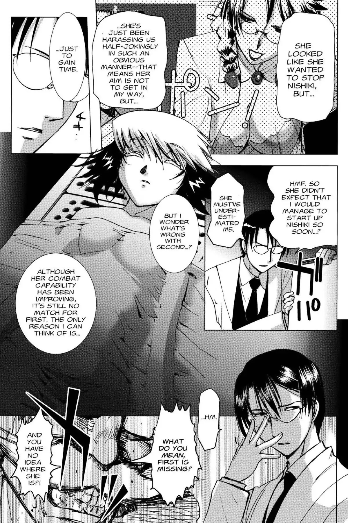Excel Saga Chapter 19.1 page 10 - Vol.19 Mission 1: Just When You're Feeling Weak, Here Comes a Kick, a Bee, a Curse and God Knows What Else