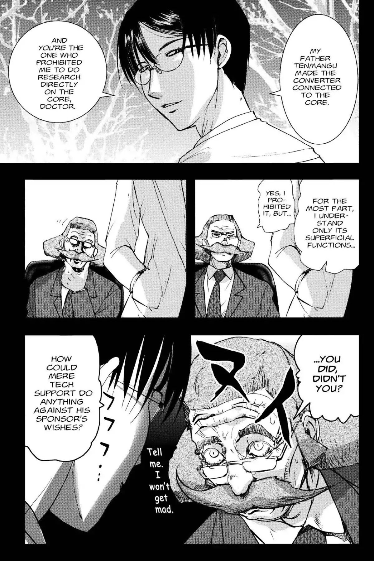 Excel Saga Chapter 19.1 page 12 - Vol.19 Mission 1: Just When You're Feeling Weak, Here Comes a Kick, a Bee, a Curse and God Knows What Else