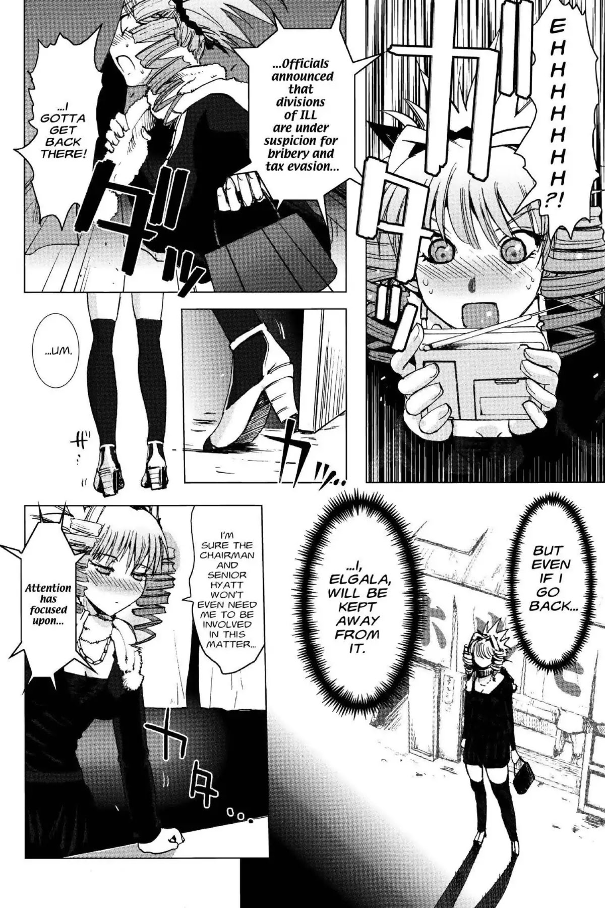 Excel Saga Chapter 19.1 page 27 - Vol.19 Mission 1: Just When You're Feeling Weak, Here Comes a Kick, a Bee, a Curse and God Knows What Else