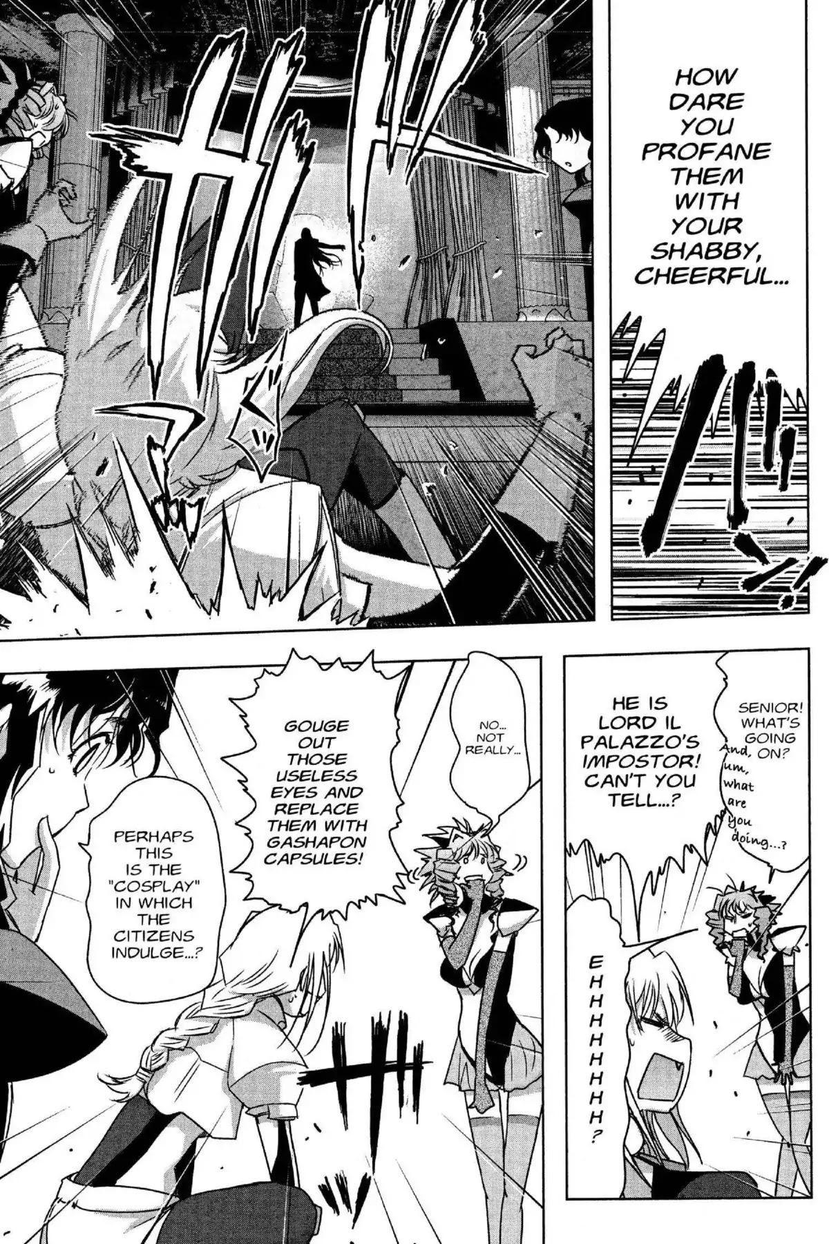Excel Saga Chapter 26.4 page 5 - Vol.26 Mission 4: Announcement: Plans to Conquer the City Have Been Cancelled