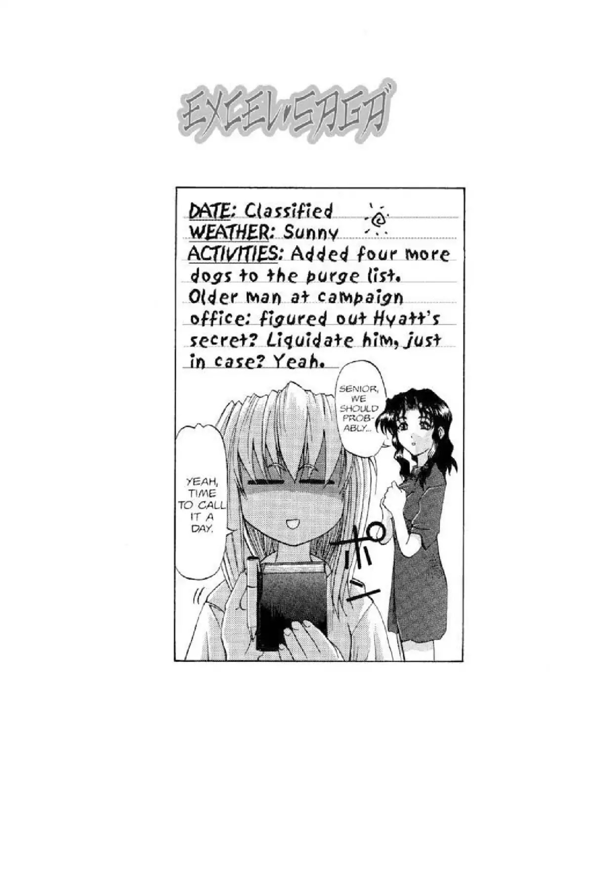 Excel Saga Chapter 3.1 page 36 - Vol.3 Mission 1: Chose Broken