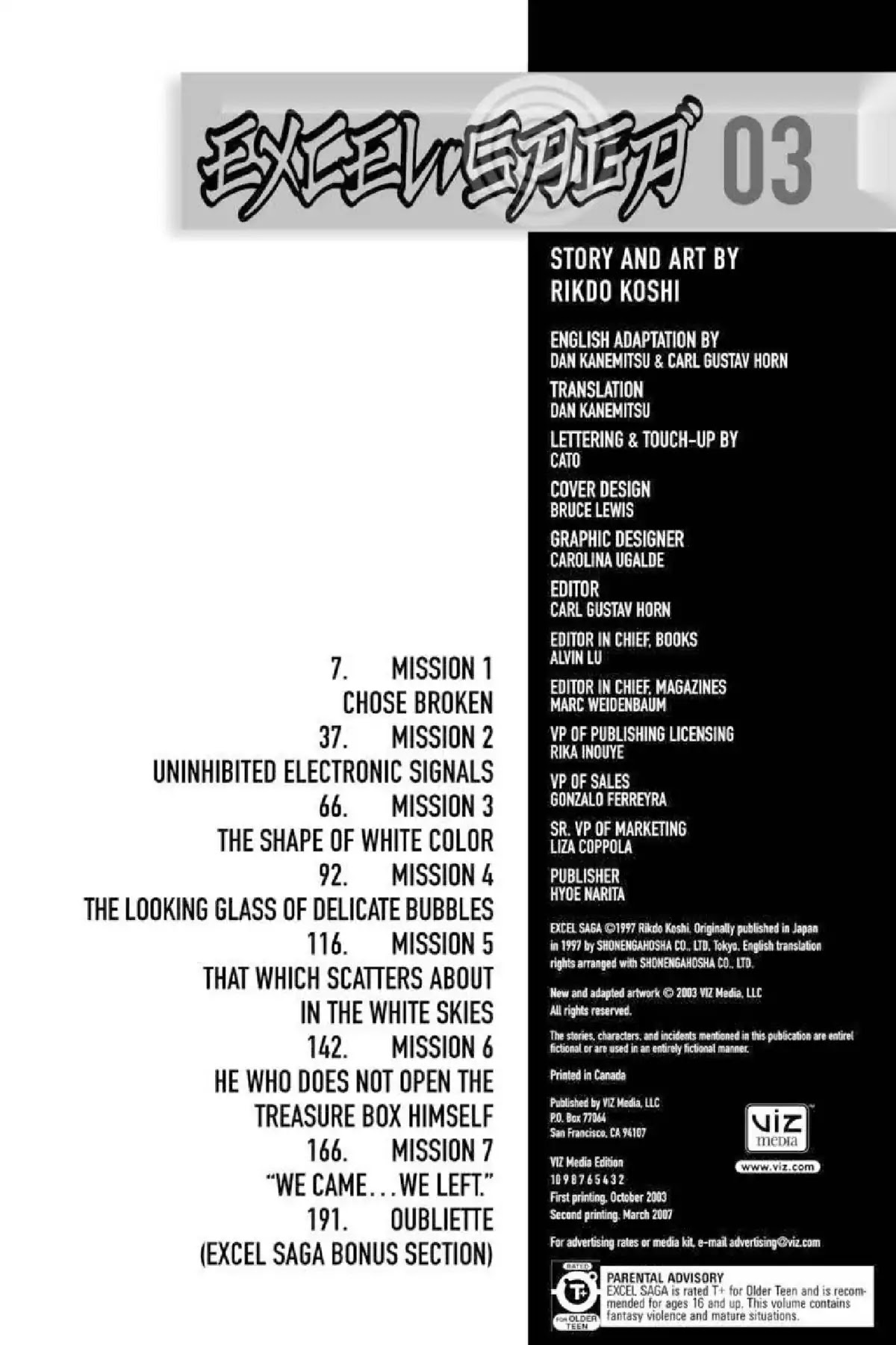 Excel Saga Chapter 3.1 page 4 - Vol.3 Mission 1: Chose Broken