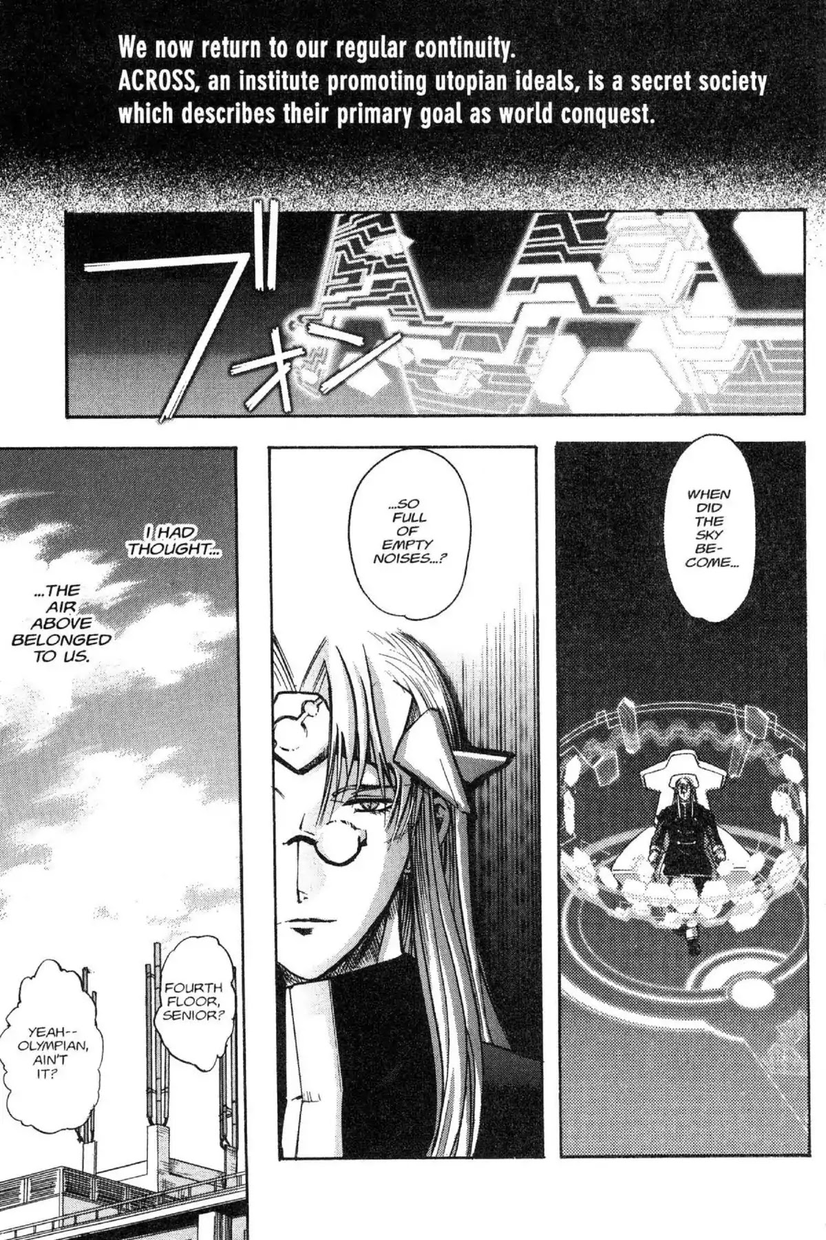 Excel Saga Chapter 9.1 page 1 - Vol.9 Mission 1: Density of the Protagonist