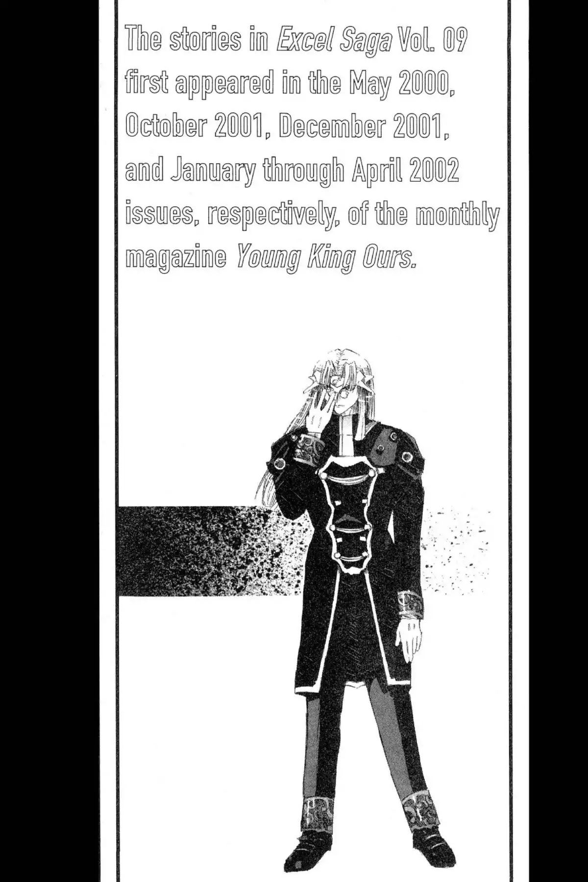 Excel Saga Chapter 9.8-6 page 2 - Vol.9 Outer Mission: The Wild West Detective Saw in the Midst of Smoke on the Water Various Cases of Midnight Murder in the Secret Trick Room While Dangerously Dancing at the Stray Sun Series Story