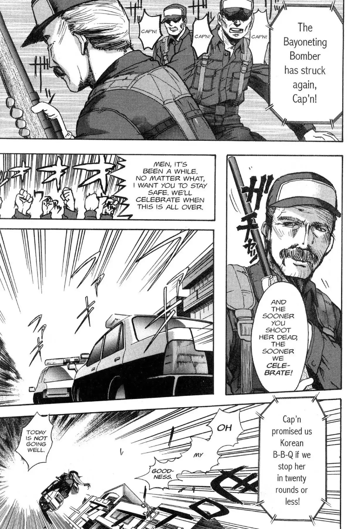 Excel Saga Chapter 9.8-6 page 23 - Vol.9 Outer Mission: The Wild West Detective Saw in the Midst of Smoke on the Water Various Cases of Midnight Murder in the Secret Trick Room While Dangerously Dancing at the Stray Sun Series Story