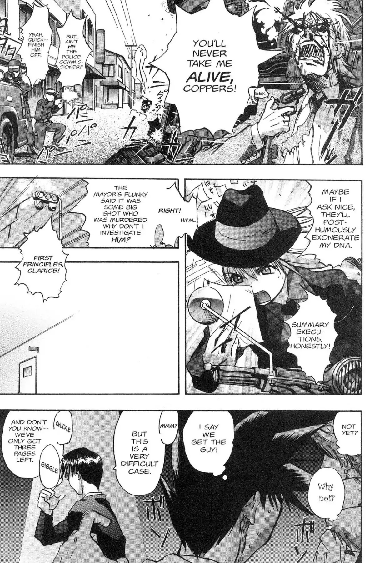 Excel Saga Chapter 9.8-6 page 25 - Vol.9 Outer Mission: The Wild West Detective Saw in the Midst of Smoke on the Water Various Cases of Midnight Murder in the Secret Trick Room While Dangerously Dancing at the Stray Sun Series Story