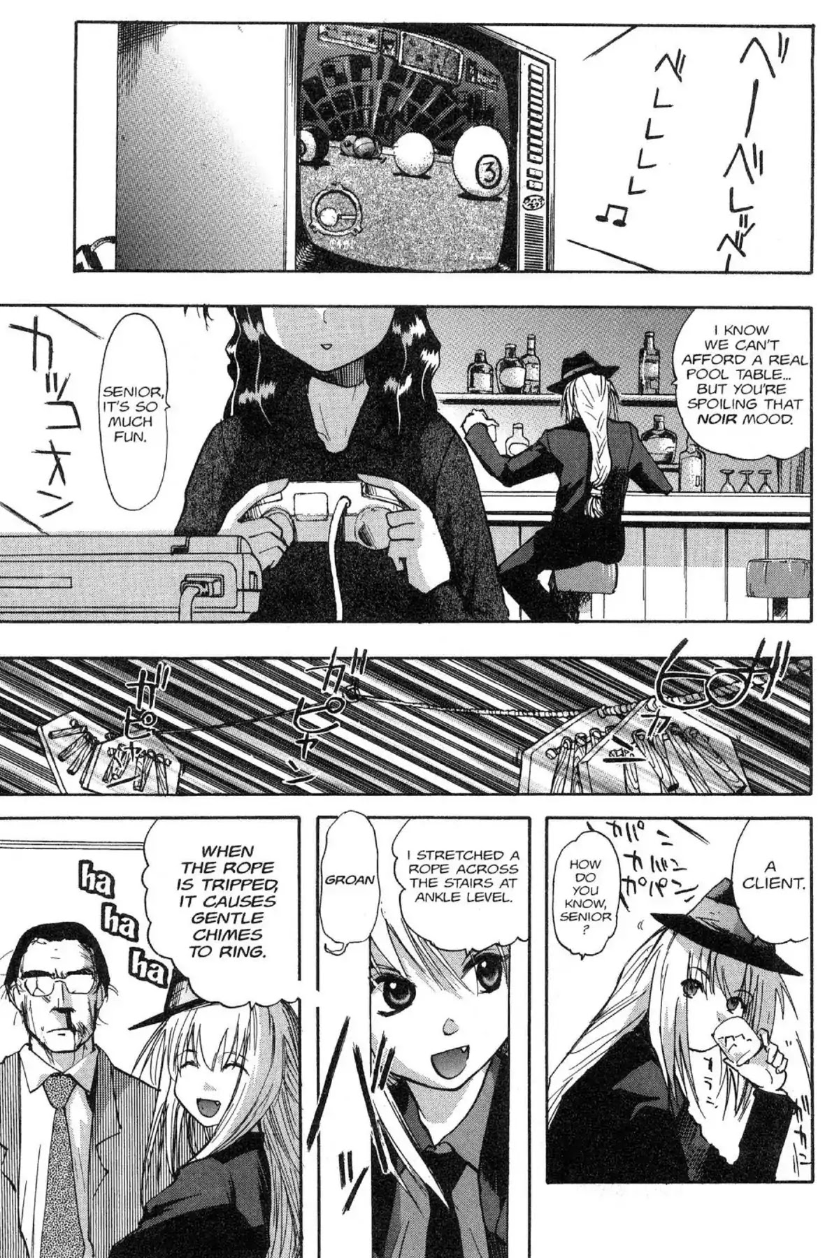 Excel Saga Chapter 9.8-6 page 9 - Vol.9 Outer Mission: The Wild West Detective Saw in the Midst of Smoke on the Water Various Cases of Midnight Murder in the Secret Trick Room While Dangerously Dancing at the Stray Sun Series Story