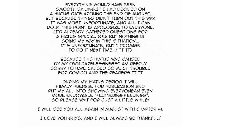 Exciting Feelings Chapter 40.1 page 2 - Chapter 40.1 : Hiatus notice