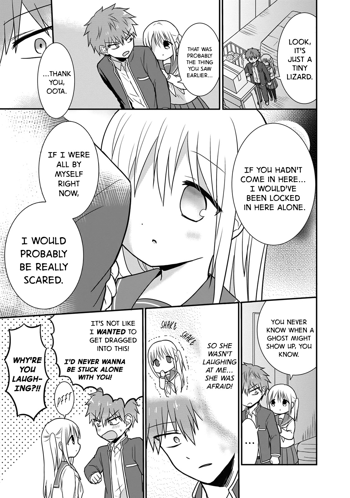 Expressionless Face Girl and Emotional Face Boy Chapter 11 page 8 - Chapter 11: Kashiwada-san, Oota-kun and the Sports Shed