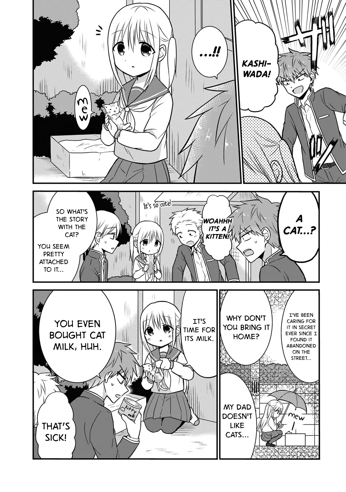 Expressionless Face Girl and Emotional Face Boy Chapter 13 page 2 - Chapter 13: Kashiwada-san and an Abandoned Cat