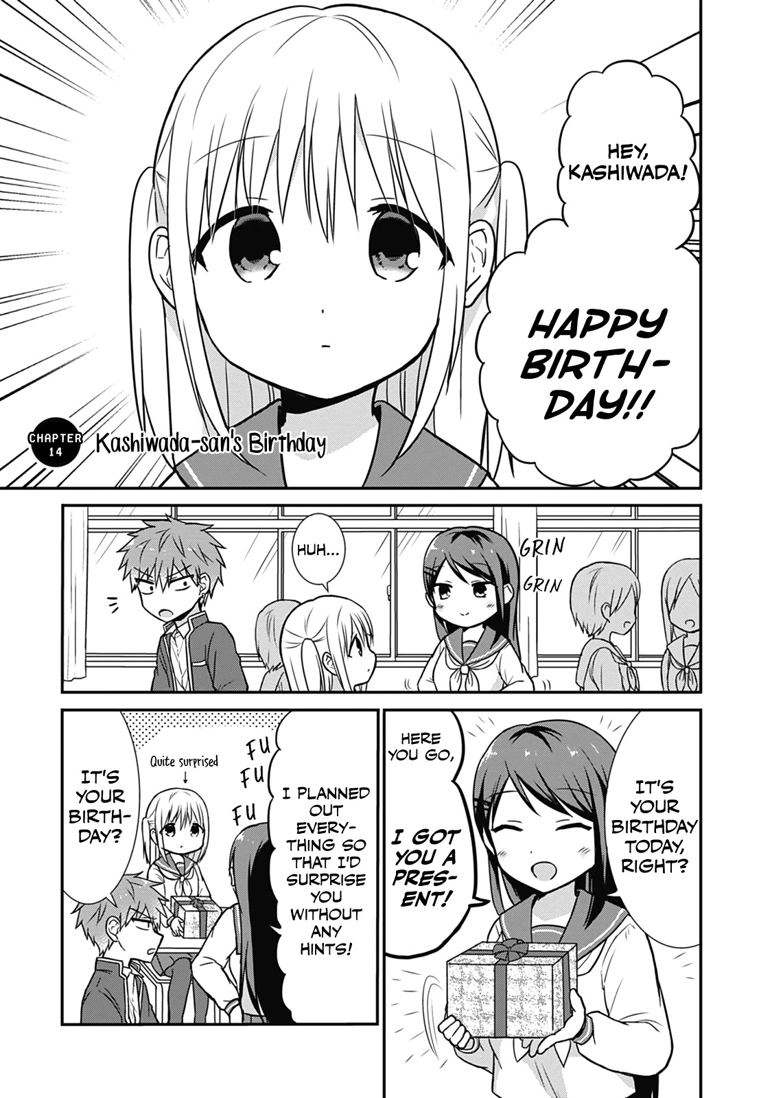 Expressionless Face Girl and Emotional Face Boy Chapter 14 page 4 - Chapter 14: Kashiwada-san's Birthday